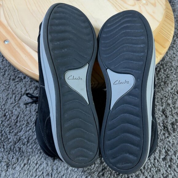 Clarks Cloudsteppers Breeze Glide Boots Womens Size 8 Black Nubuck Leather - Picture 8 of 8